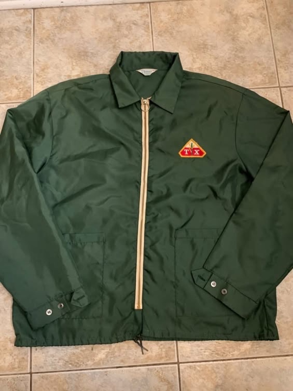 Men's Forest Green Coach Jacket with Contrast Zip